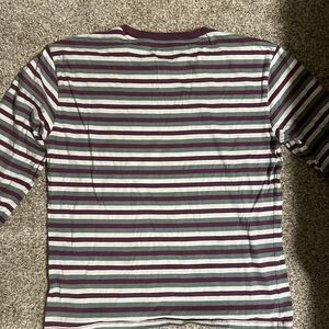 GUESS L.A. Men's M Long Sleeve Striped Purple + Green Tee Shirt Y2K EUC